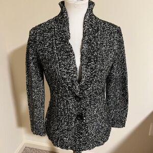 Pendleton Petite S Black White Knit Cardigan